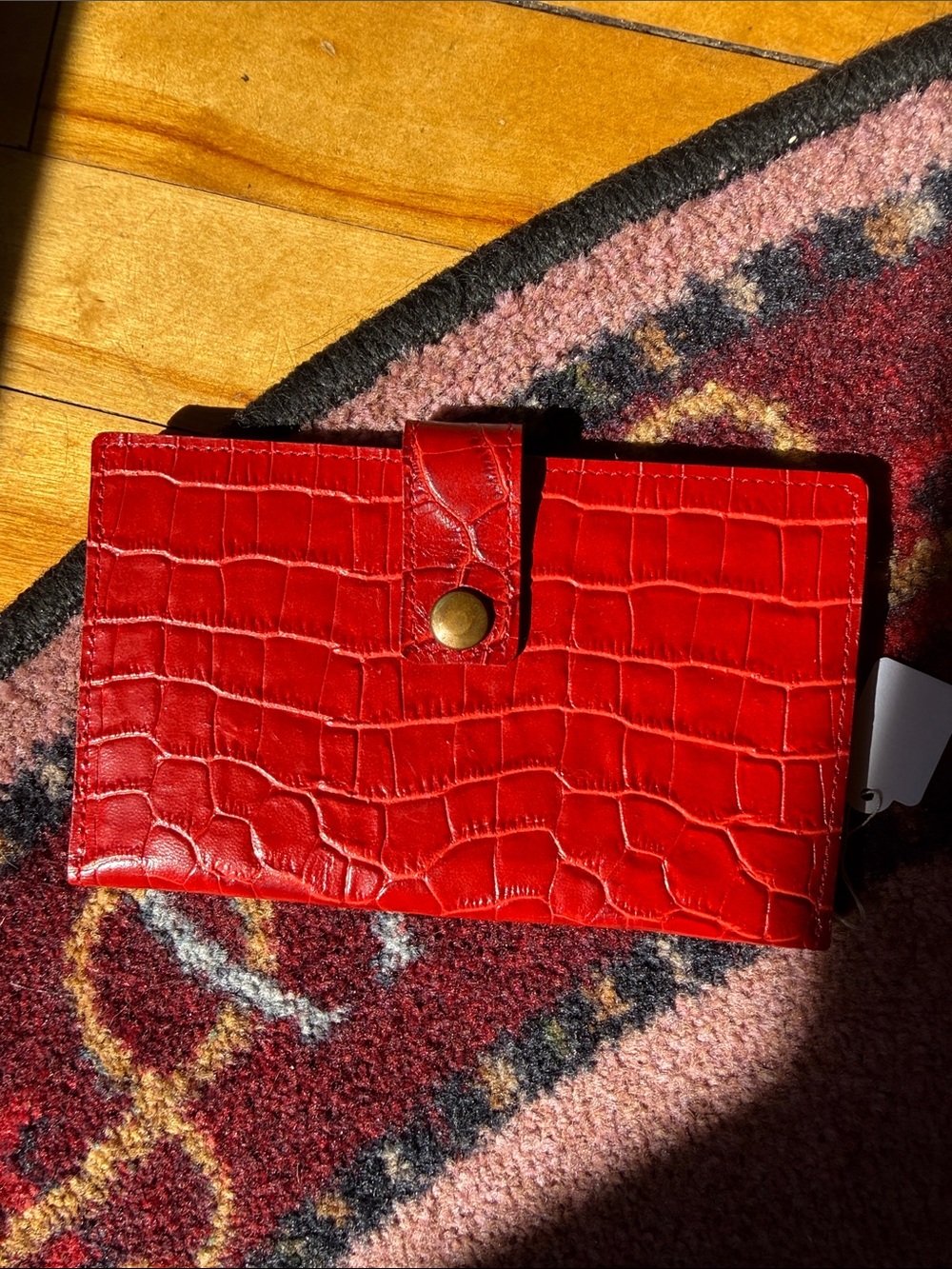 NWT Handmade Red Leather Wallet